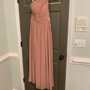 Size 8 blush azazie bridesmaid dress. Worn once. Altered for a 5’5’’ person